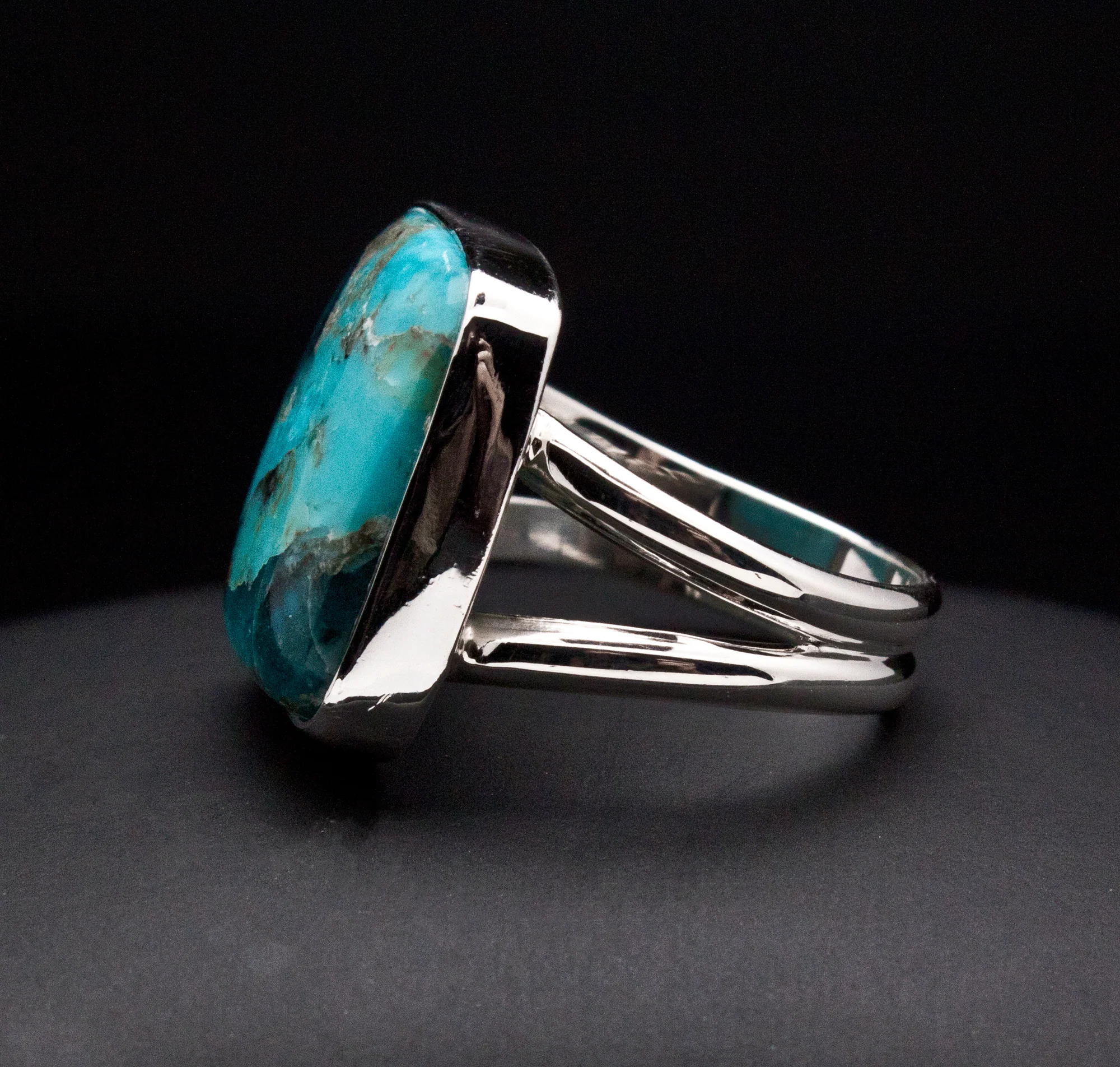 Sterling Silver Turquoise Ring Size 7 - Image 3