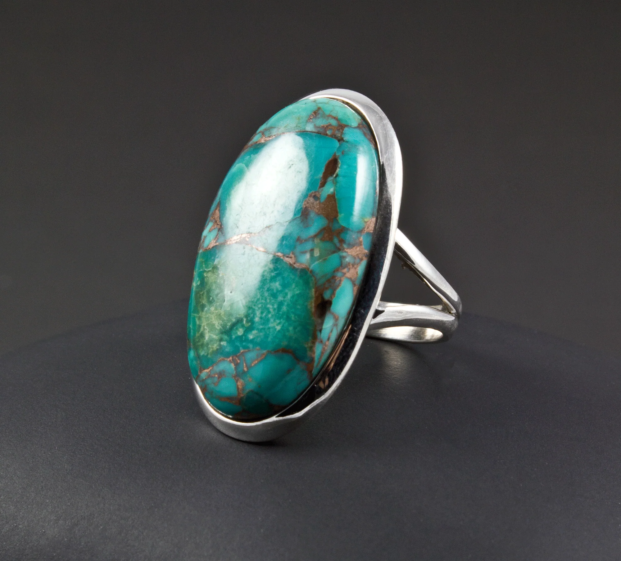 Sterling Silver Turquoise Ring Size 7 - Image 2
