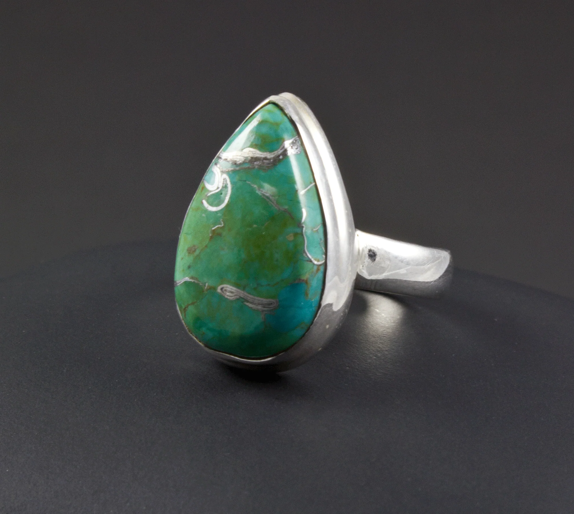 Sterling Silver Turquoise Ring Size 7 - Image 2