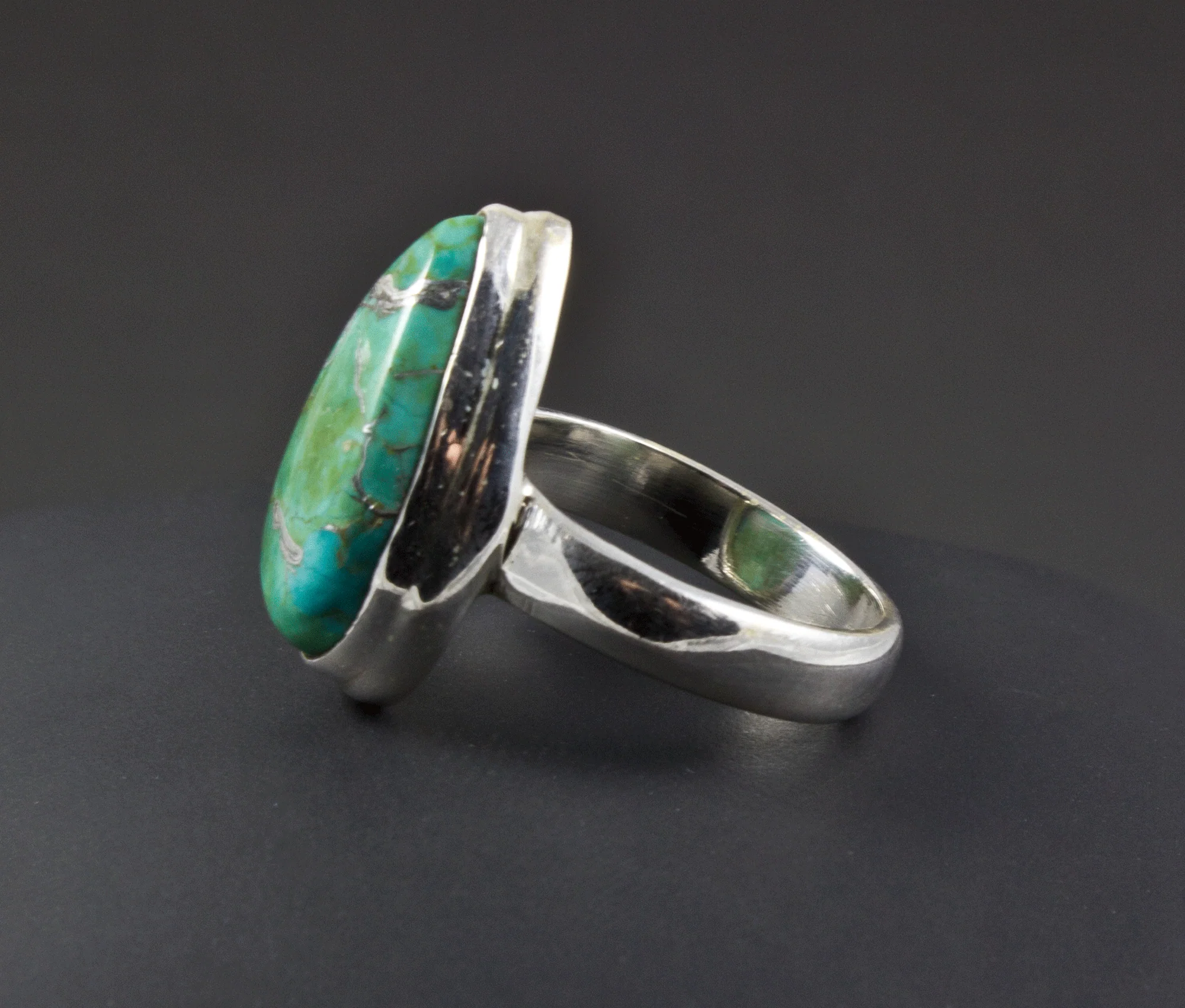 Sterling Silver Turquoise Ring Size 7 - Image 3
