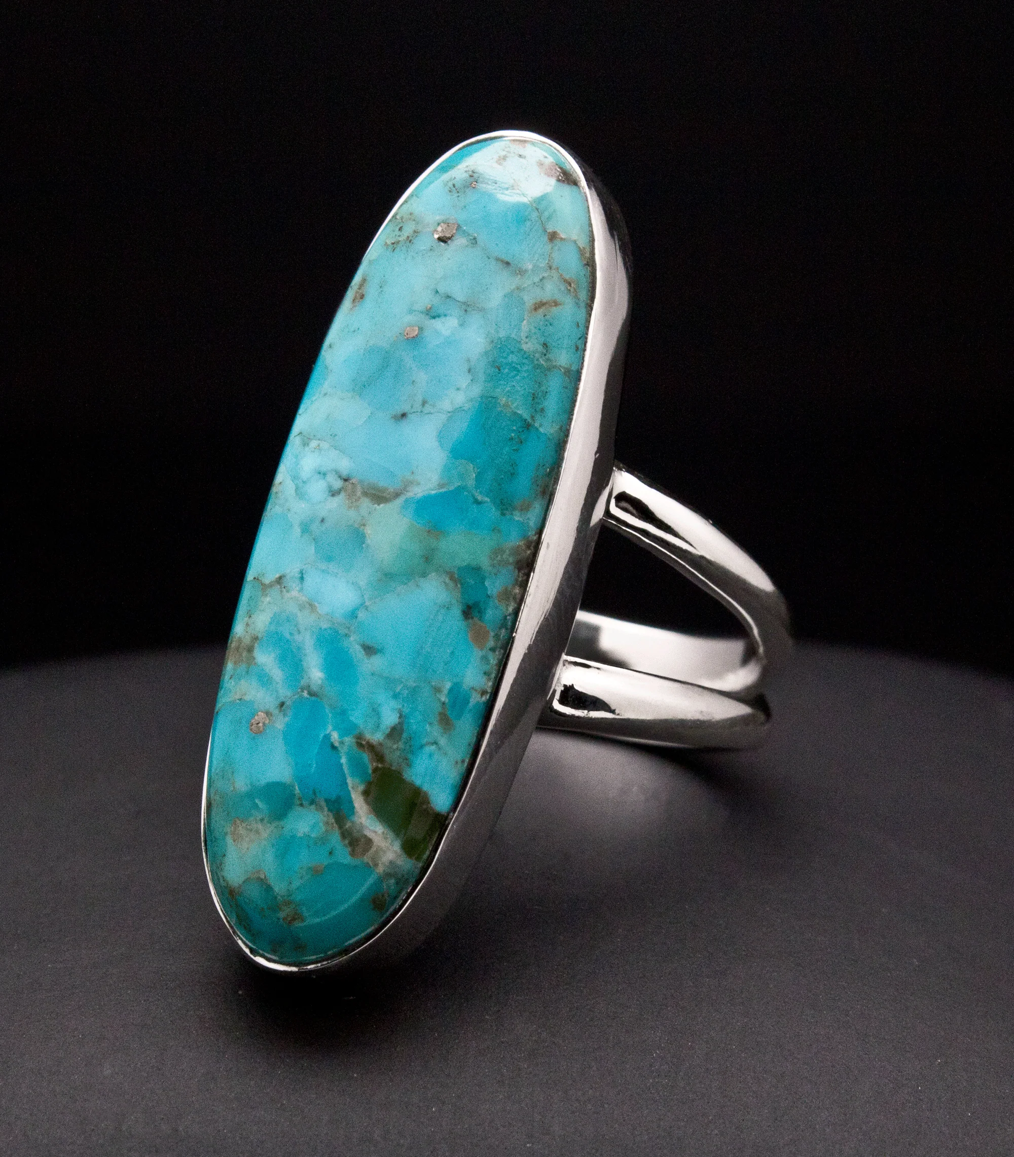 Sterling Silver Turquoise Ring Size 7 - Image 2