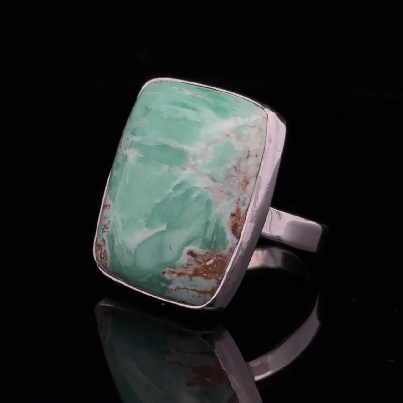 Sterling Silver Adjustable Variscite Ring - Image 3
