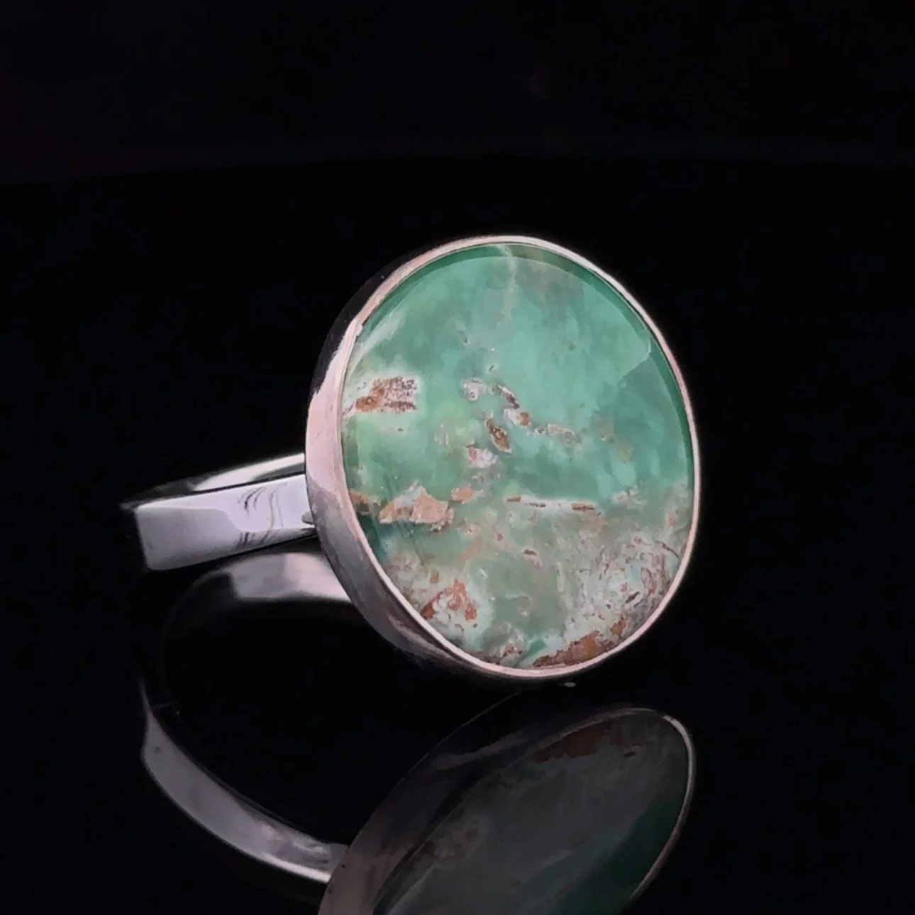 Sterling Silver Variscite Ring Size 10 - Image 2
