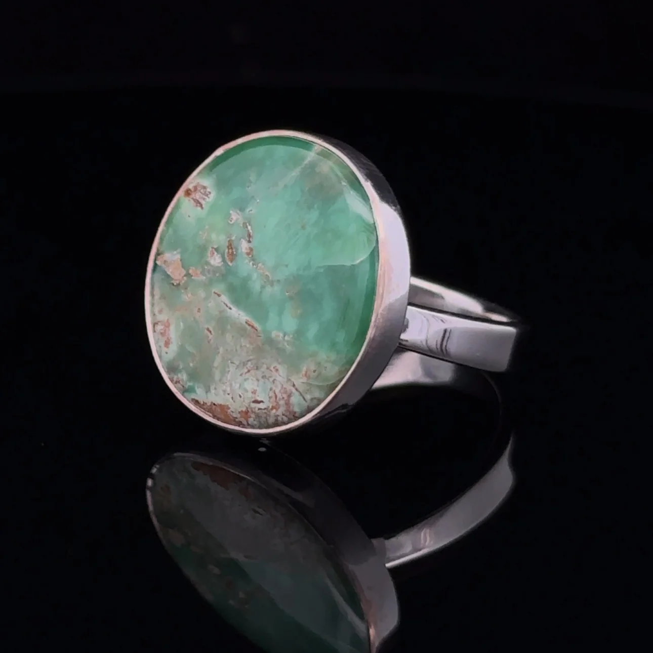 Sterling Silver Variscite Ring Size 10 - Image 3