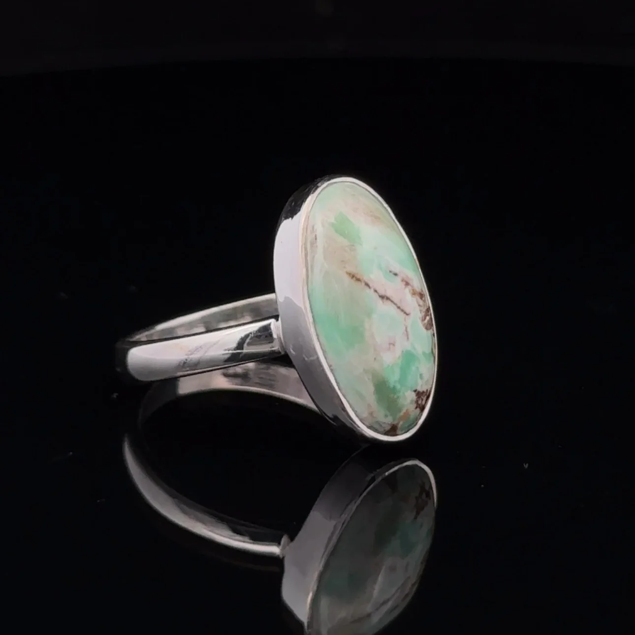 Sterling Silver Variscite Ring Size 6 - Image 2