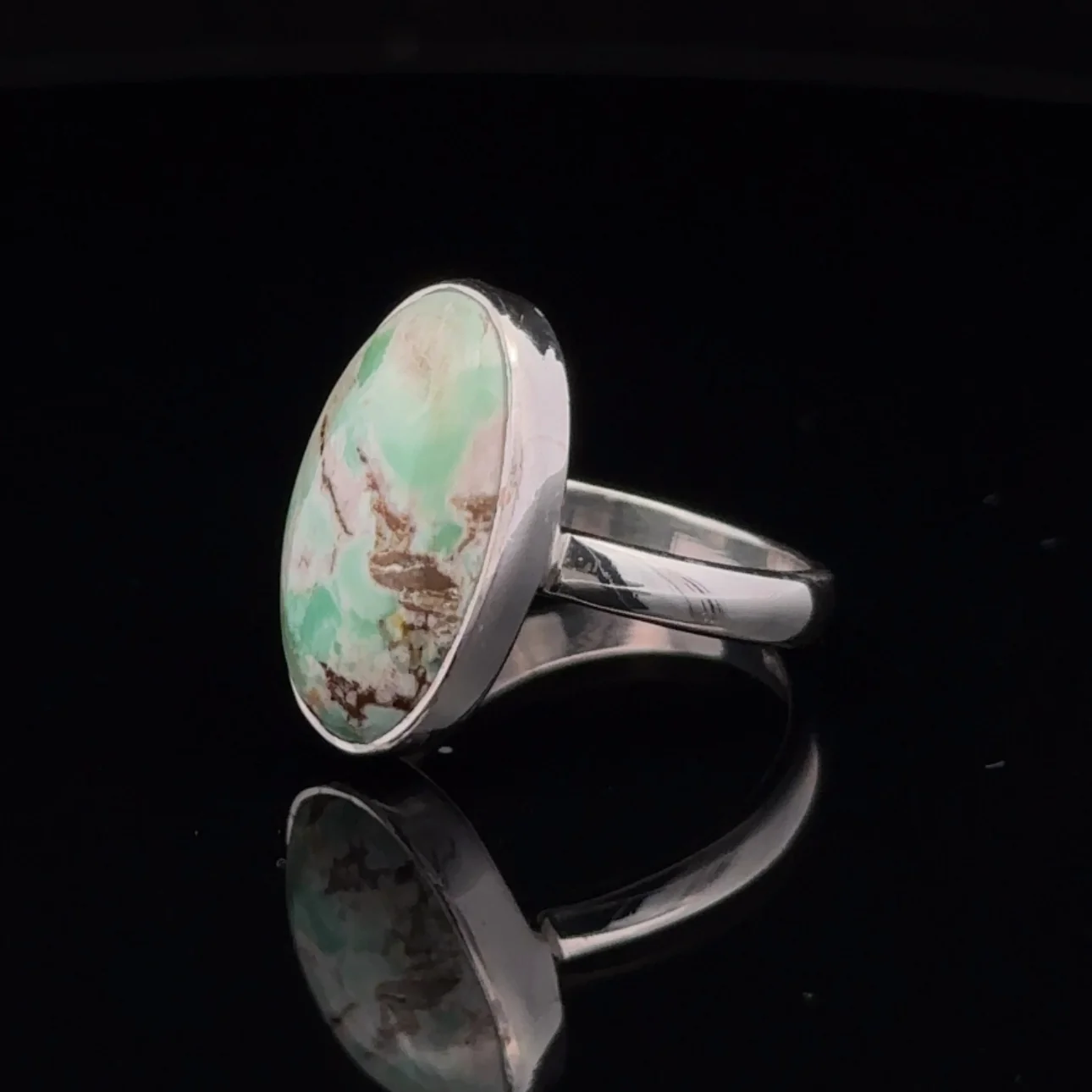 Sterling Silver Variscite Ring Size 6 - Image 3