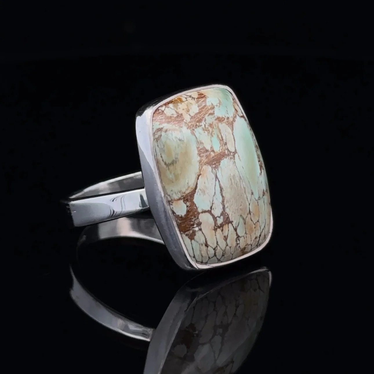 Sterling Silver Variscite Ring Size 9 - Image 2