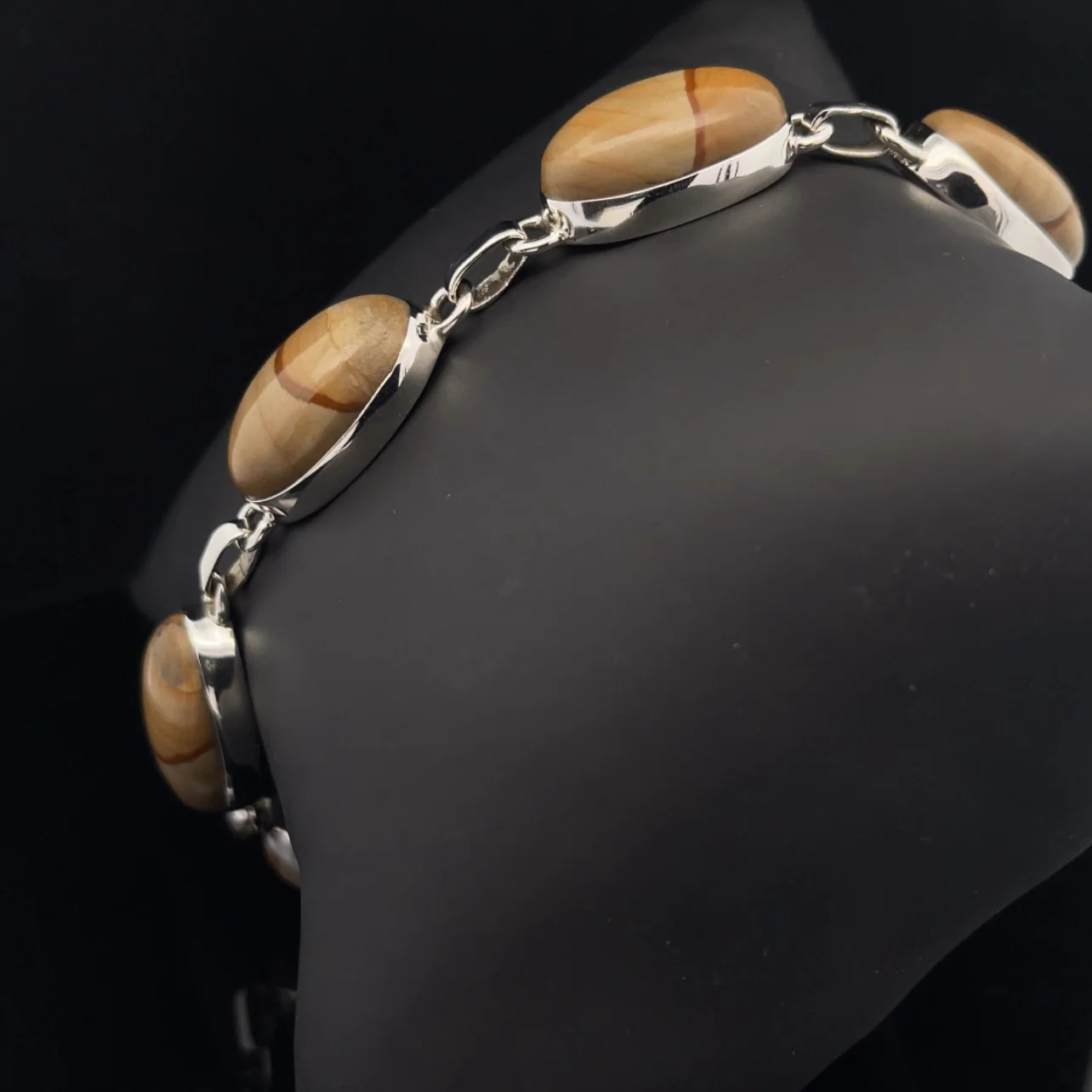 Sterling Silver Wildhorse Picture Jasper Bracelet - Image 3