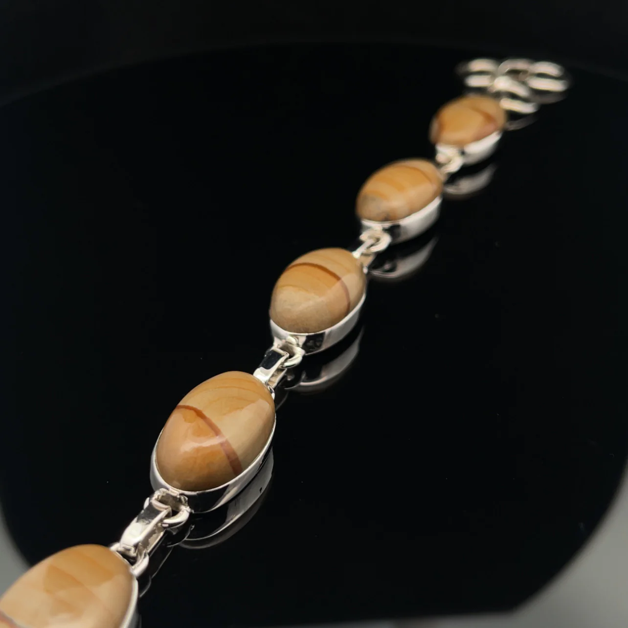 Sterling Silver Wildhorse Picture Jasper Bracelet - Image 5