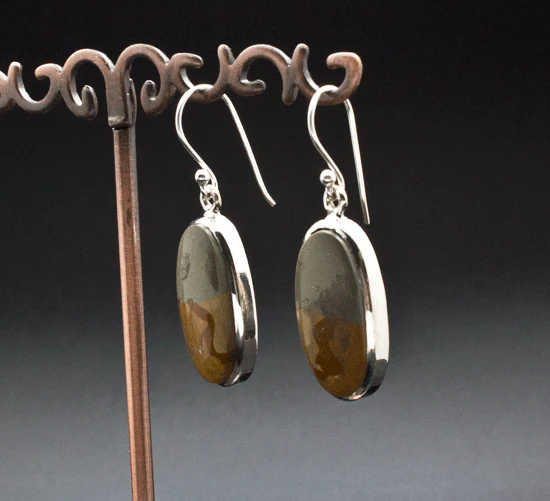 Sterling Silver Wildhorse Picture Jasper Earrings - Image 2