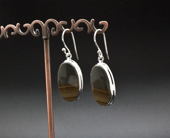 Sterling Silver Wildhorse Picture Jasper Earrings - Image 2