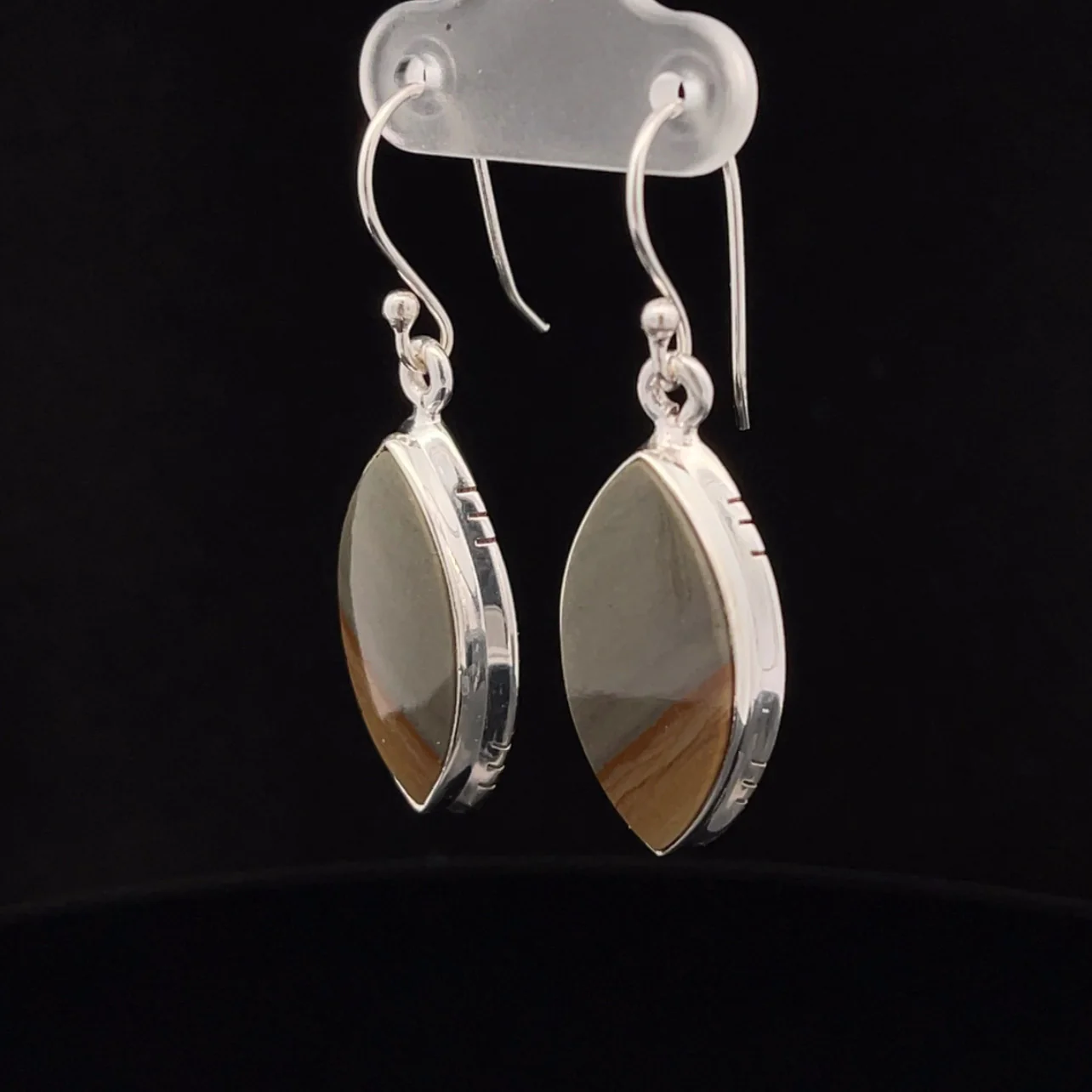Sterling Silver Wildhorse Picture Jasper Earrings - Image 3