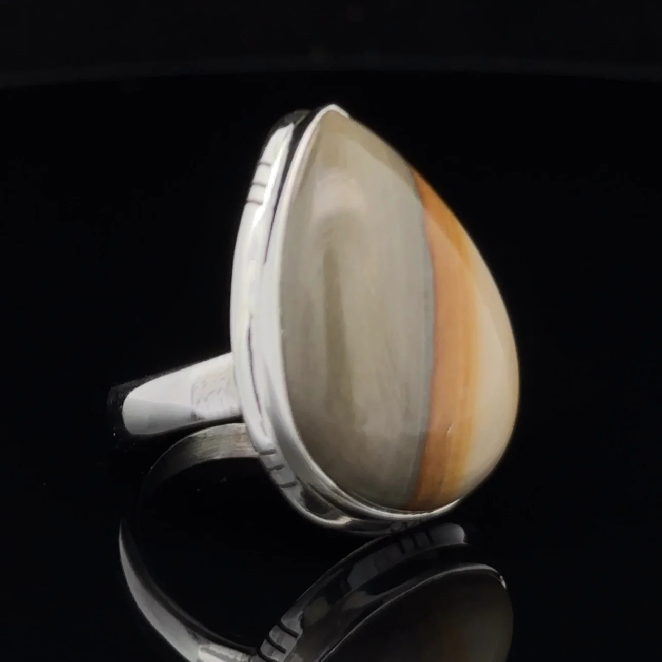 Sterling Silver Wildhorse Picture Jasper Ring Size 6 - Image 2