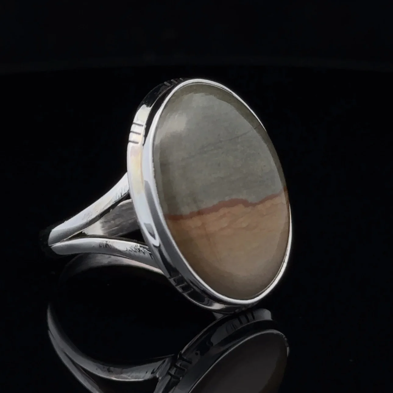 Sterling Silver Wildhorse Picture Jasper Ring Size 11 - Image 2