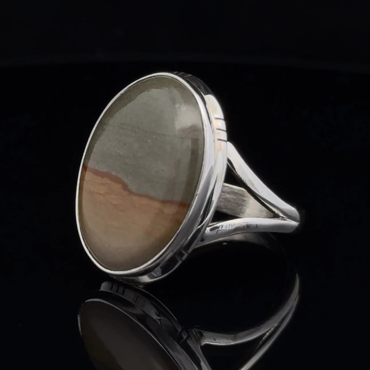 Sterling Silver Wildhorse Picture Jasper Ring Size 11 - Image 3