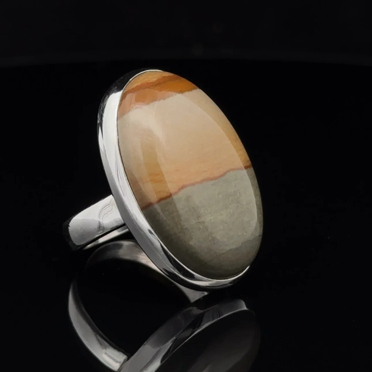 Sterling Silver Wildhorse Picture Jasper Ring Size 5 - Image 2