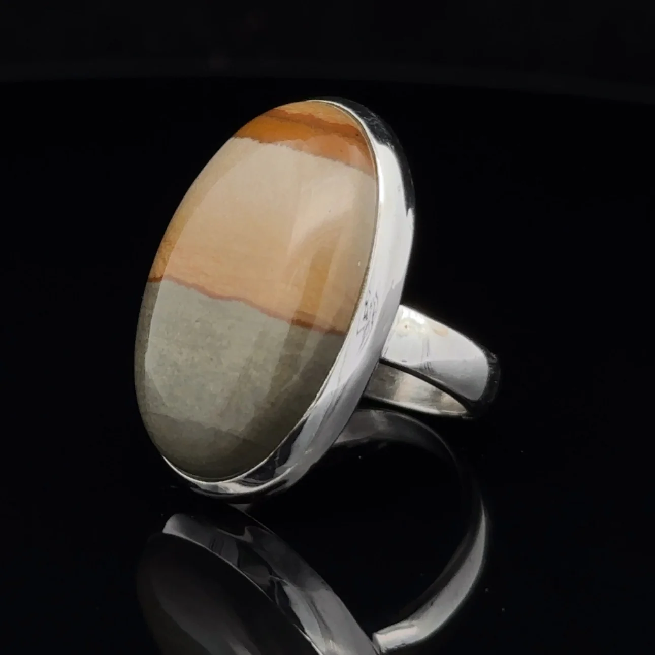 Sterling Silver Wildhorse Picture Jasper Ring Size 5 - Image 3