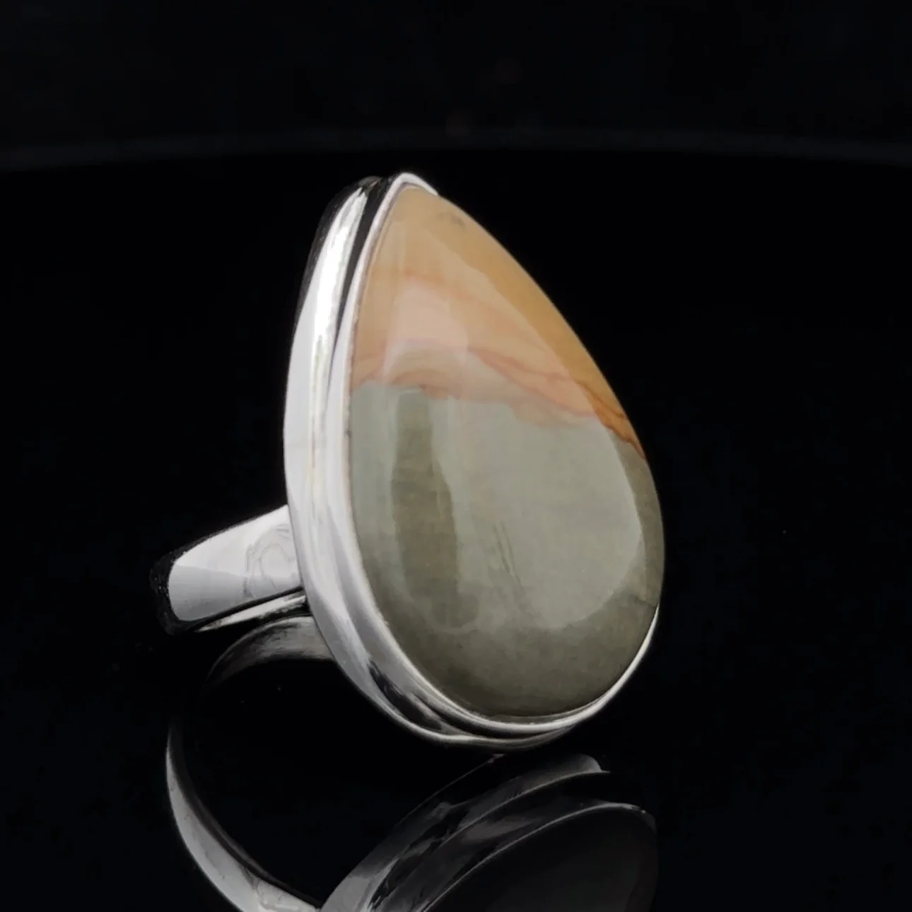 Sterling Silver Wildhorse Picture Jasper Ring Size 5 - Image 2