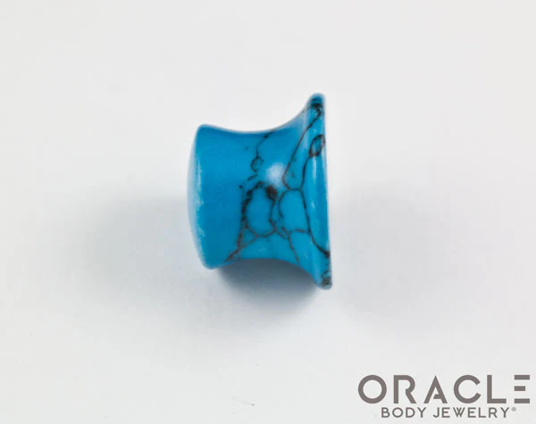 Synthetic Blue Turquoise Mayan Style Flare Plugs - Image 3