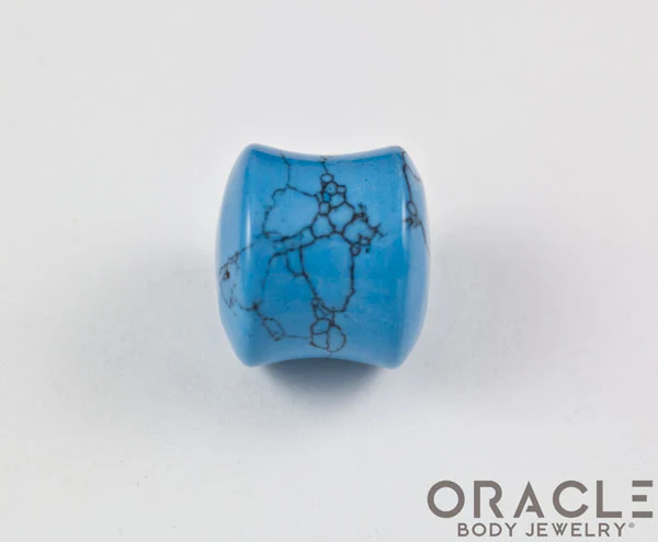 Synthetic Turquoise Double Flare Plugs - Image 3