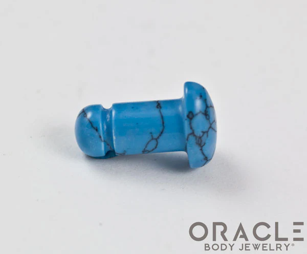 Synthetic Turquoise Single Flare Teardrop Plugs - Image 3