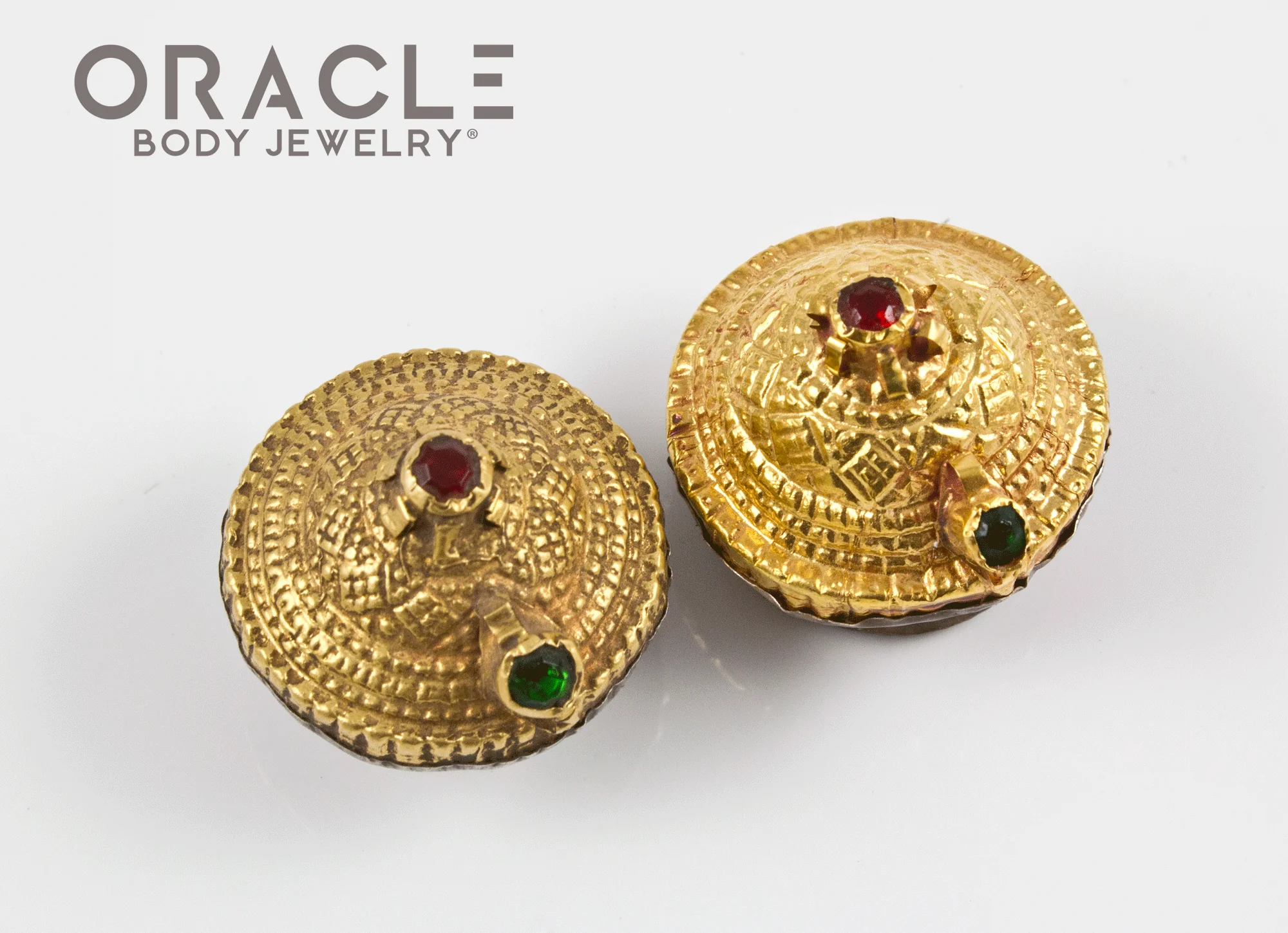 Threaded Gold and Silver Upper Ear Plugs - Image 3