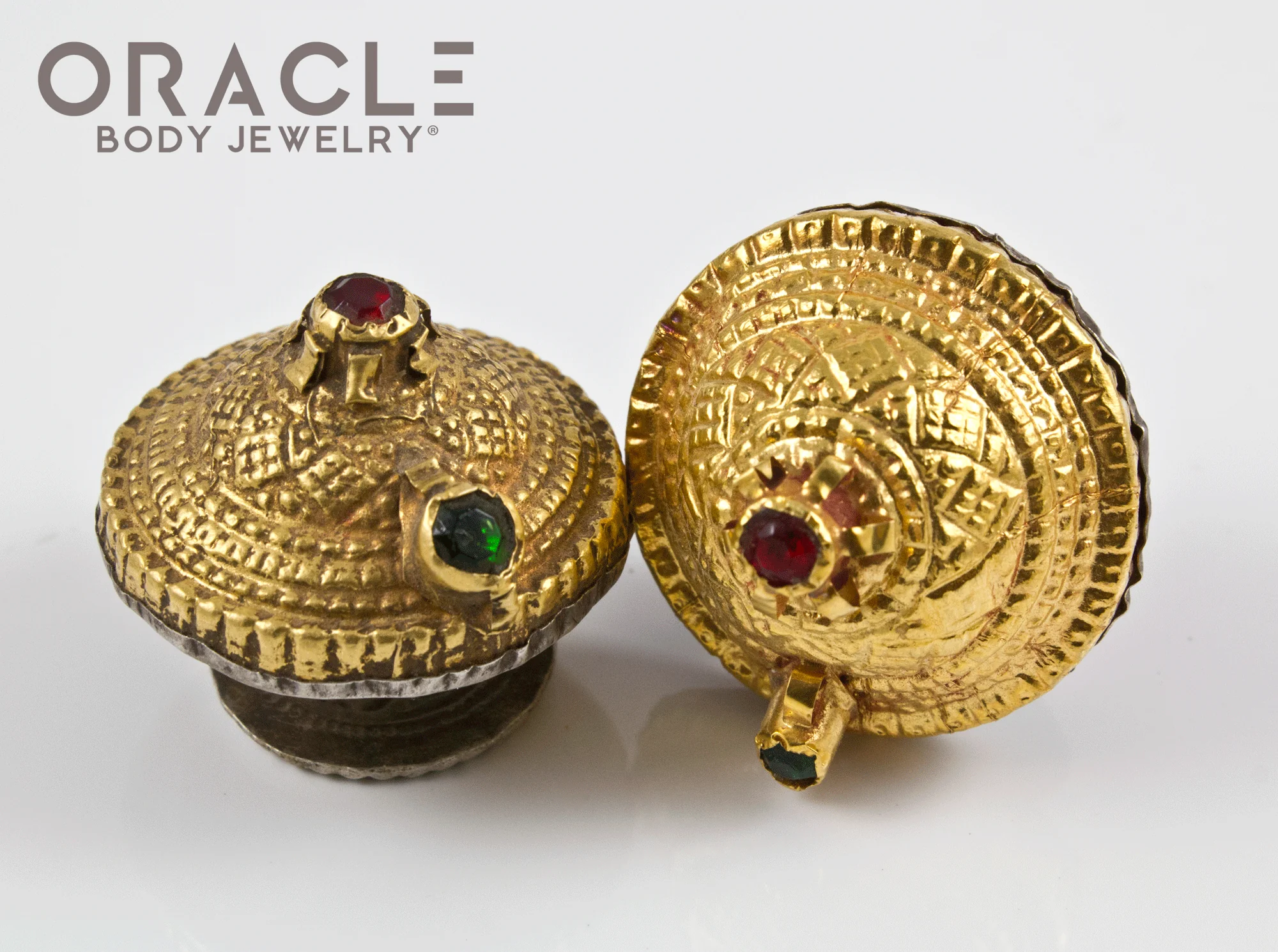 Threaded Gold and Silver Upper Ear Plugs - Image 4