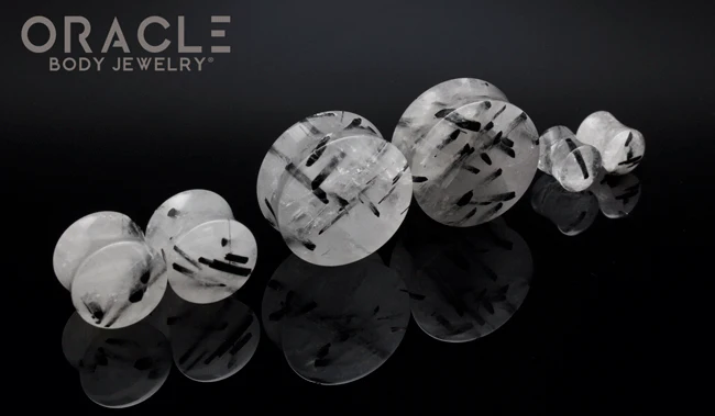 Tourmalated Quartz Double Flare Plugs - Image 2