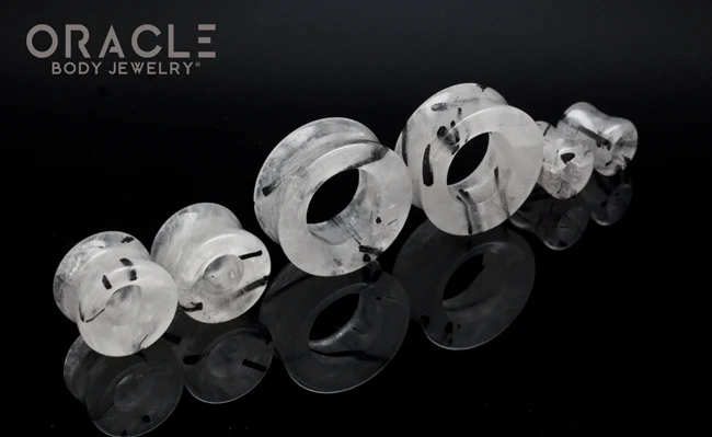 Tourmalated Quartz Eyelets / Tunnels - Image 2