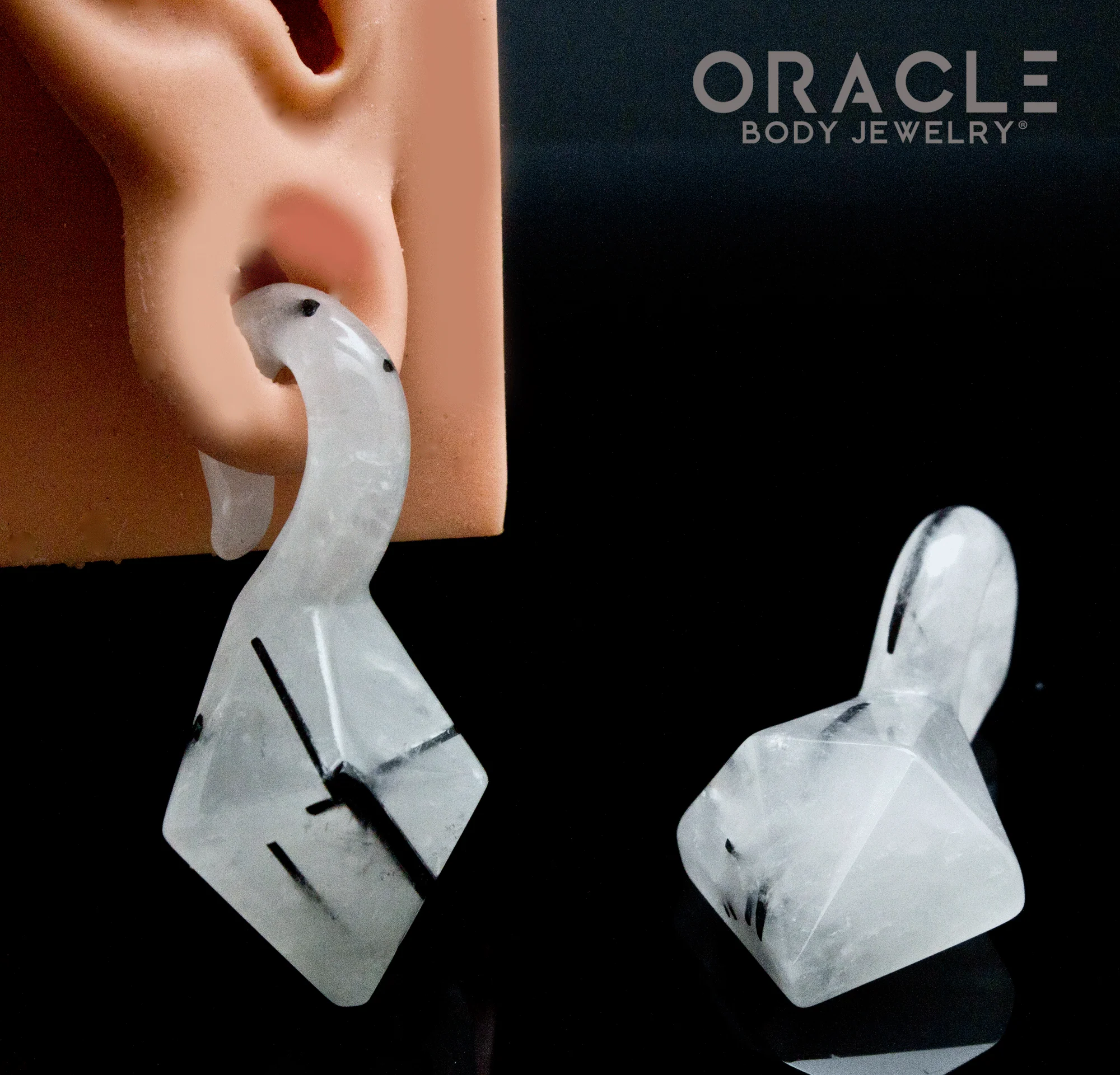 Tourmalated Quartz Faceted Mini Pear Weights - Image 3