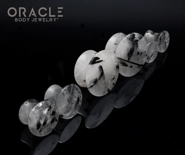 Tourmalated Quartz Mayan Style Flare Plugs - Image 2