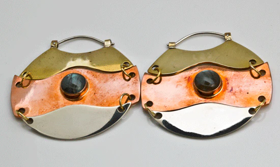Trilogy Hoops with Labradorite - Image 2