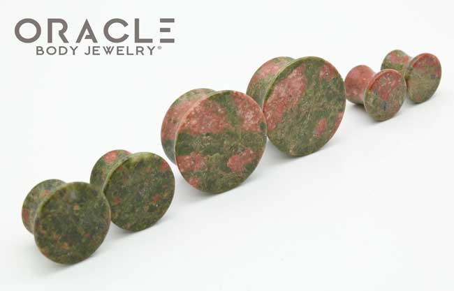 Unakite Mayan Style Flare Plugs - Image 2