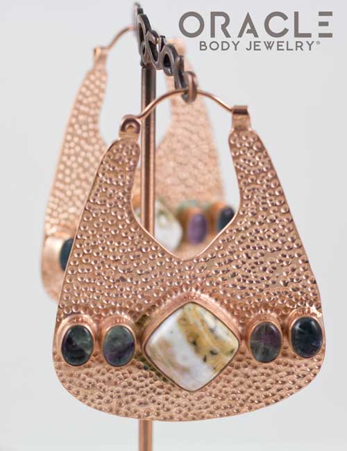 Uptown in Rose Gold Plate with Ocean Jasper and Rainbow Fluorite - Image 2