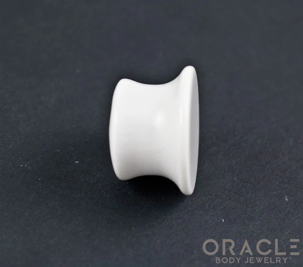 White Agate Mayan Style Flare Plugs - Image 3