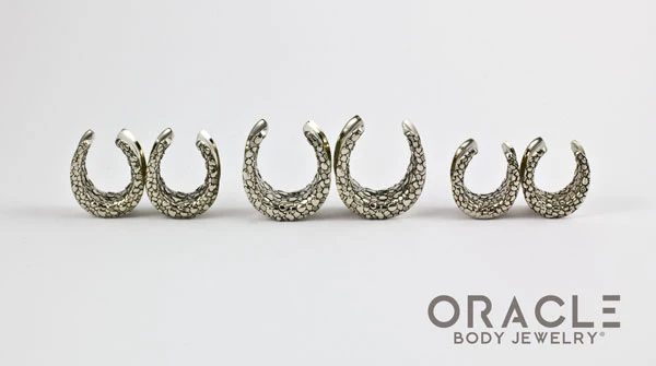 White Brass Saddles with Nugget Texture - Image 2