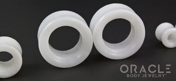 White Onyx Eyelets / Tunnels - Image 3