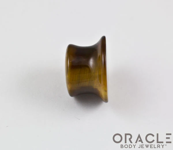 Yellow Tiger Eye Mayan Style Flare Plugs - Image 3