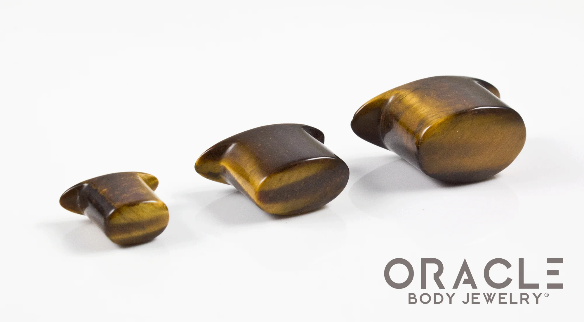 Yellow Tiger Eye Oval Labrets 2g Through 3/4" - Image 2