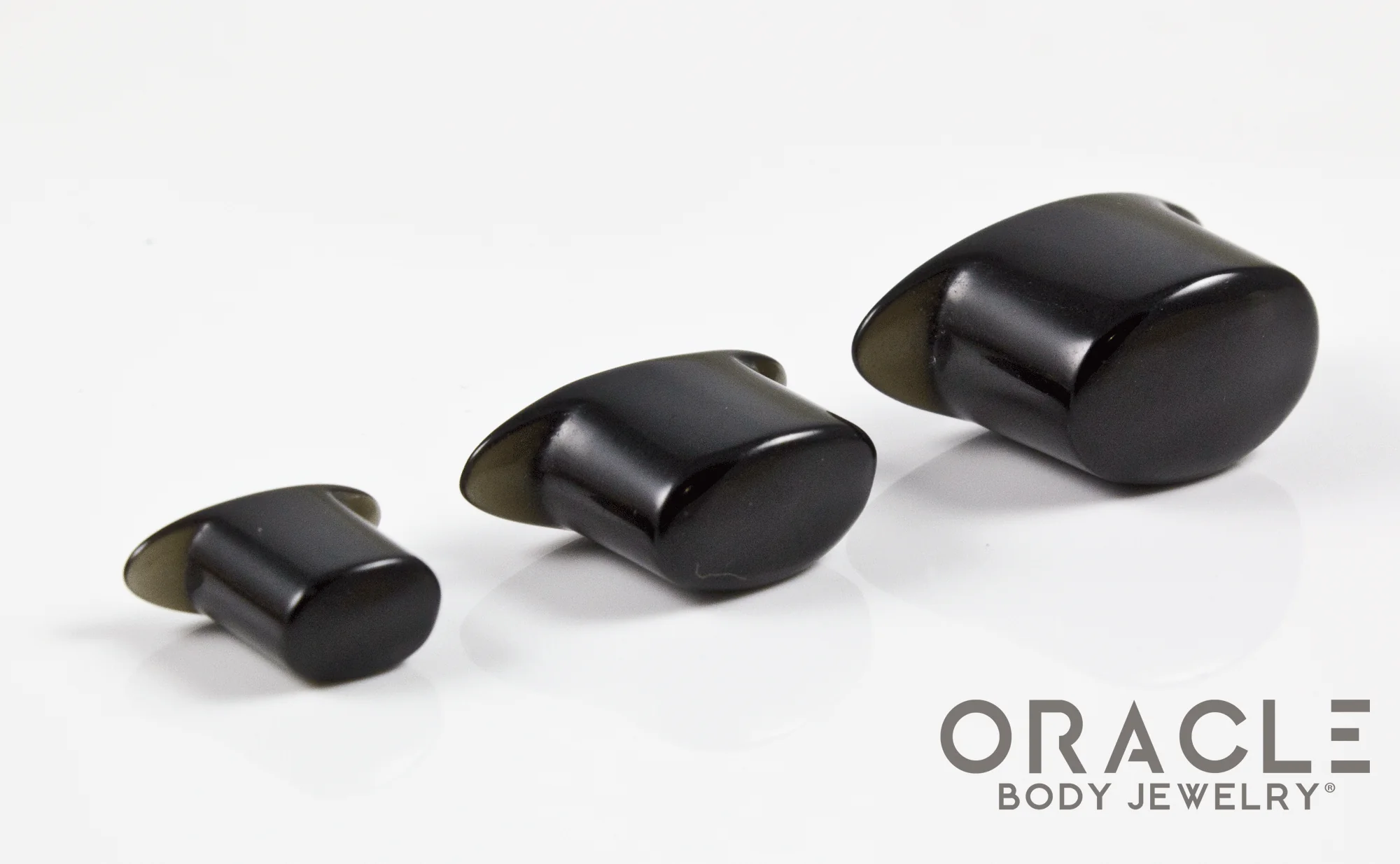 Black Obsidian Oval Labrets 2g Through 3/4" - Image 2