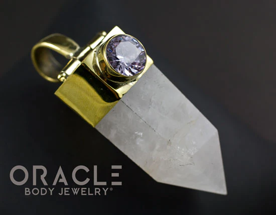 Zuul Pendant with Tourmalated Quartz Point and Watermelon Tourmaline and Amethyst Accents - Image 3