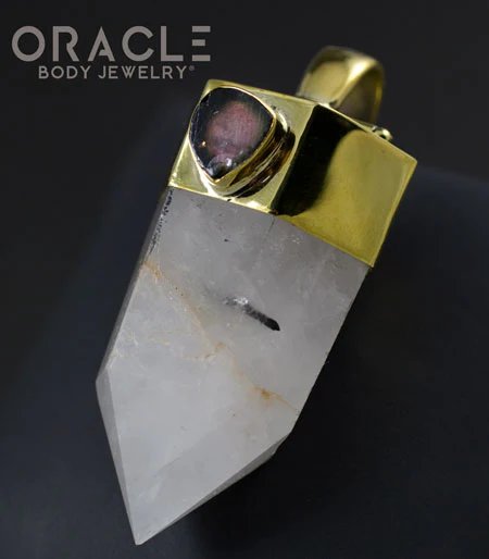 Zuul Pendant with Tourmalated Quartz Point and Watermelon Tourmaline and Amethyst Accents - Image 4