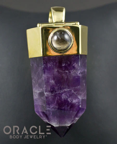 Zuul Pendant With Amethyst Point and Charoite and Tourmalated Quartz Accents - Image 2