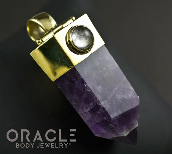 Zuul Pendant With Amethyst Point and Charoite and Tourmalated Quartz Accents - Image 3