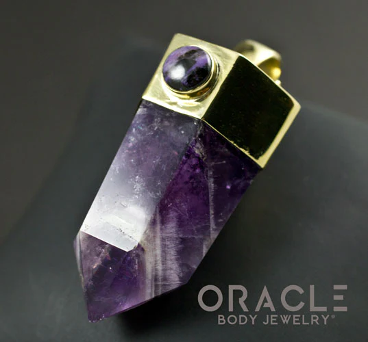 Zuul Pendant With Amethyst Point and Charoite and Tourmalated Quartz Accents - Image 4