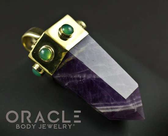 Zuul Pendant with Amethyst Point and Chrysoprase Accents - Image 2