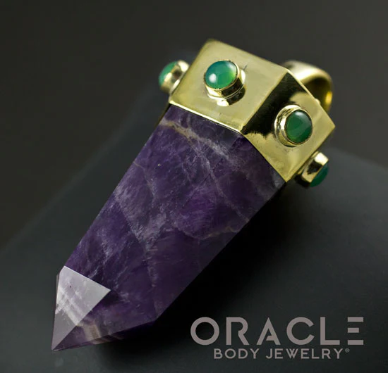 Zuul Pendant with Amethyst Point and Chrysoprase Accents - Image 3