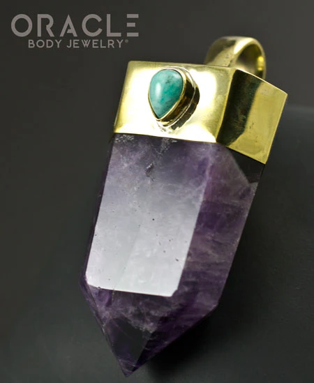 Zuul Pendant with Amethyst Point and Ocean Jasper and Amazonite Accents - Image 4