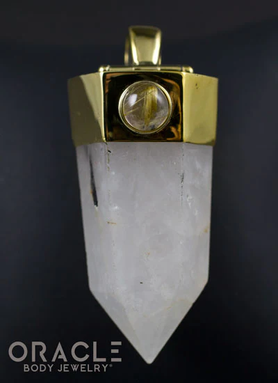 Zuul Pendant with Quartz Point and Watermelon Tourmaline and Rutilated Quartz Accents - Image 2