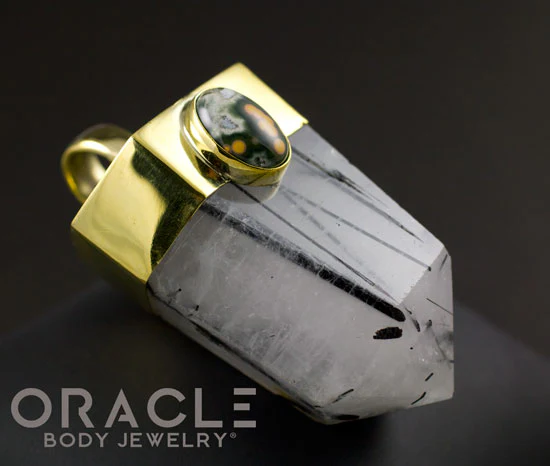 Zuul Pendant with Tourmalated Quartz and Ocean Jasper Accents - Image 2